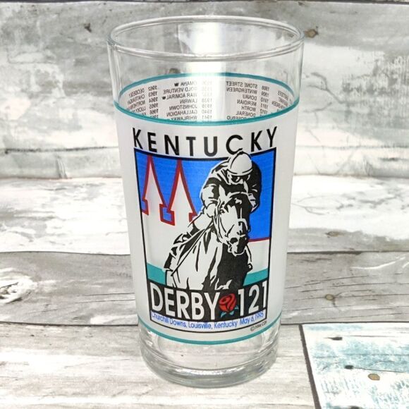 Other - KENTUCKY Derby Horse Race Vintage 1995 Collectible Glass Tumbler Cup 121 90's